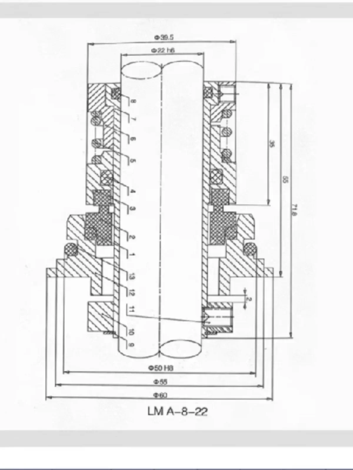 Sello mecanico Grundfos CR CDLF JMK NJK GLF-12 16 22