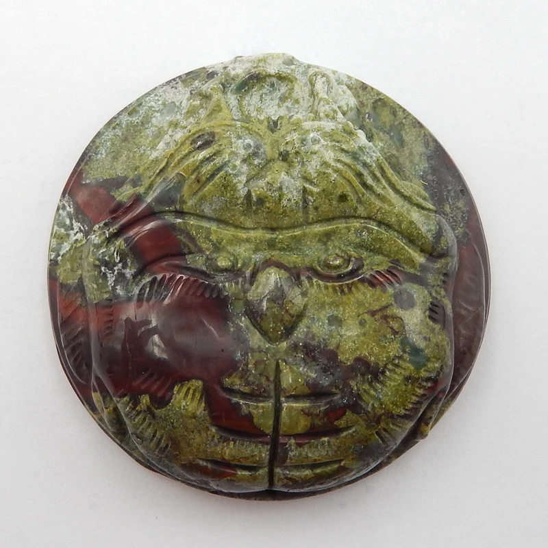 Carved flower Dragons Blood Jasper monkey Pendant Bead,45x14mm47g