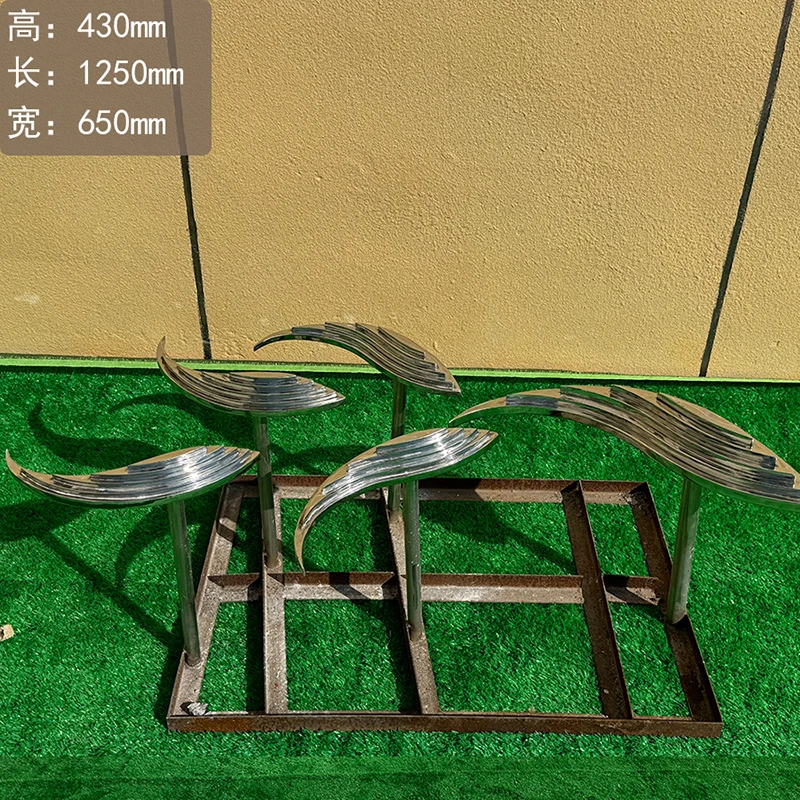 Garden Customized Metal Crafts Stainless Steel Abstract Fish Sculpture Statue