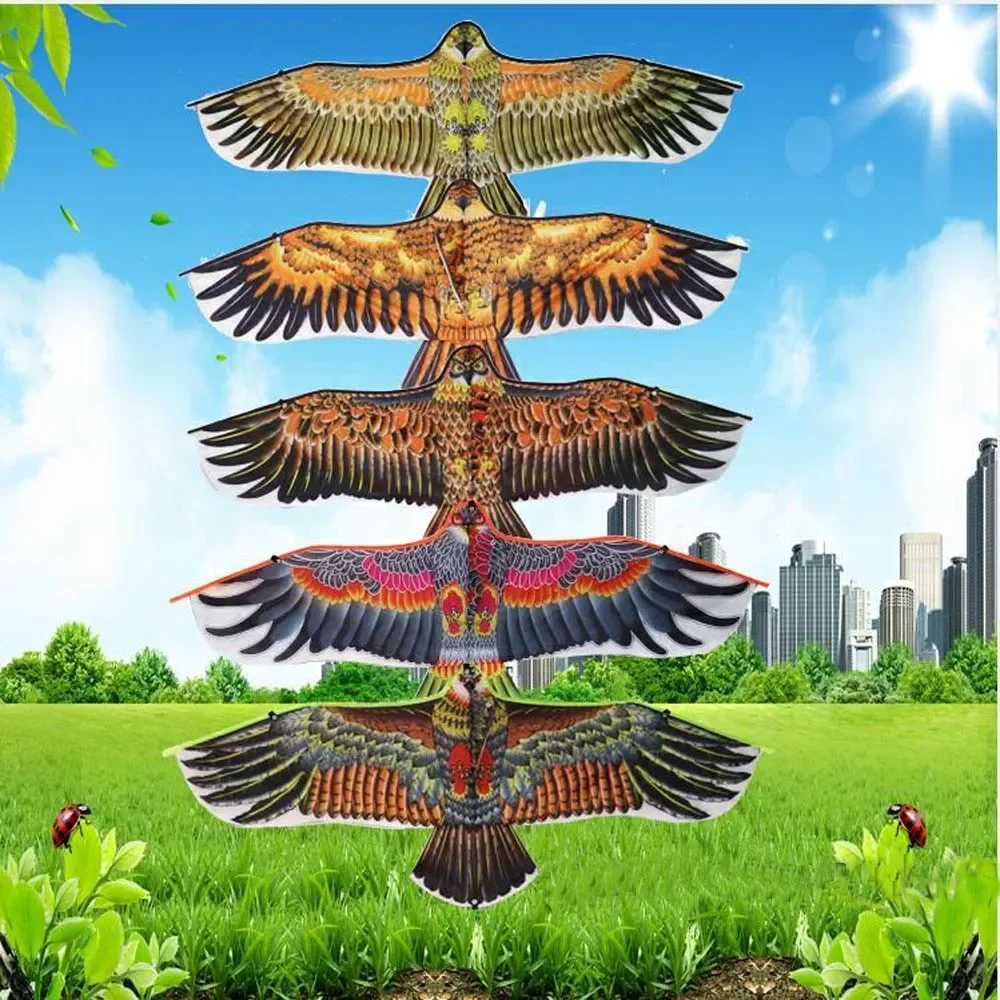 1.1m Flat Eagle Kite With 30 Meter Kite Line Children Flying Bird Kites Windsock Outdoor Toys For Kids Gift