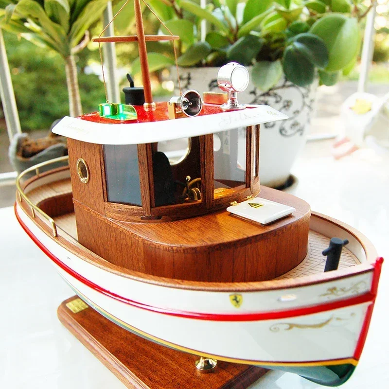 1/12 Modeling Kit Yacht Cute Tug M2 273mm Wooden Boat Model DIY Assembly Kit Non-Finished