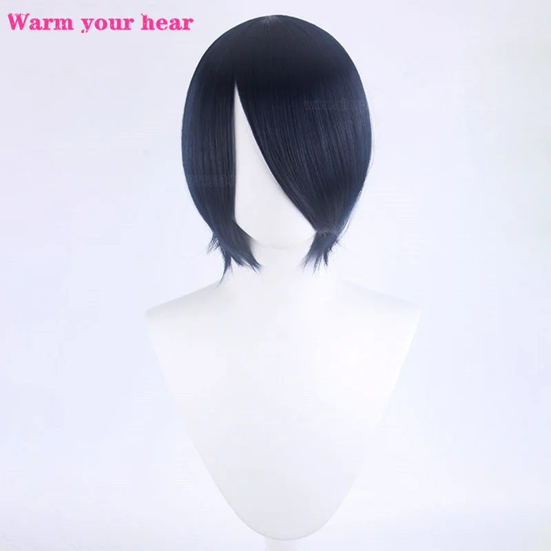 Kaguya-sama: Love Is War Yu Ishigami Yuu Cosplay Wig Short Navy Blue Heat Resistant Hair Halloween Party Wigs + Wig Cap