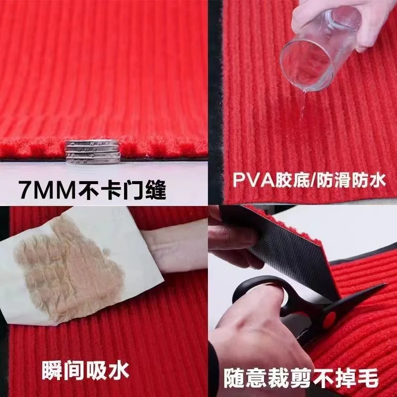 Commercial PVC Double Stripe Cuttable Anti Slip Carpet Mall Hotel Entrance Dust Absorbent Floor Mat Elevator Door Rug