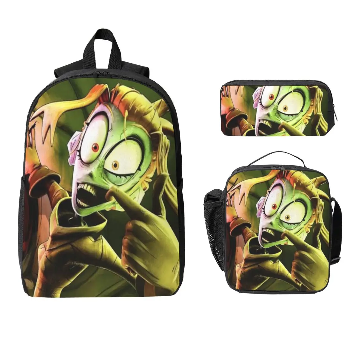 3Pcs The Gaslight District Prints School bags Set for Pen Bags Backpack Sets with Lunch Box For Primary School Students Knapsack