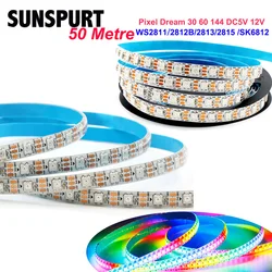 WS2812B 2811 WS2813 2815 SK6812 30/60/pixels/leds/m RGBW LED Strip Individually Addressable Tape Light IP30/IP65/IP67 DC5V DC12V