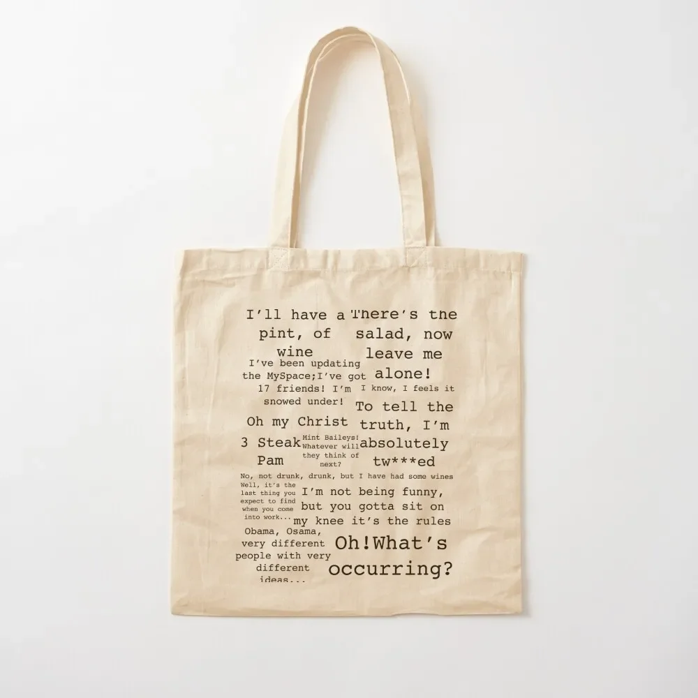 

Gavin and Stacey quotes Tote Bag bags for women shopping cart bags personalized tote Tote Bag