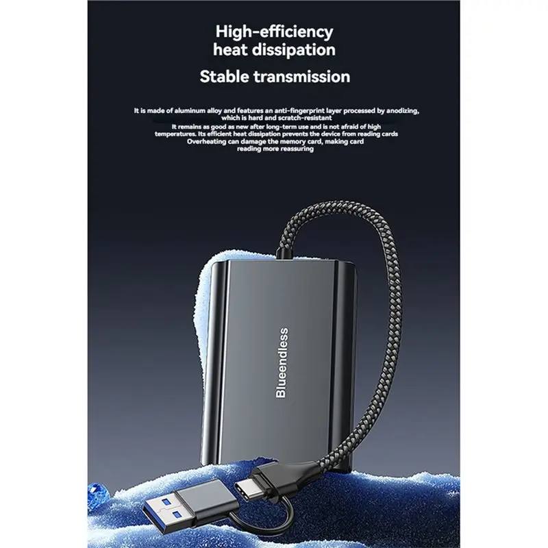 Blueendless Cfexpress Typea Card Reader With USB C/A Cable USB 3.2 10Gbps High-Speed Reading For Phones PC Tablets