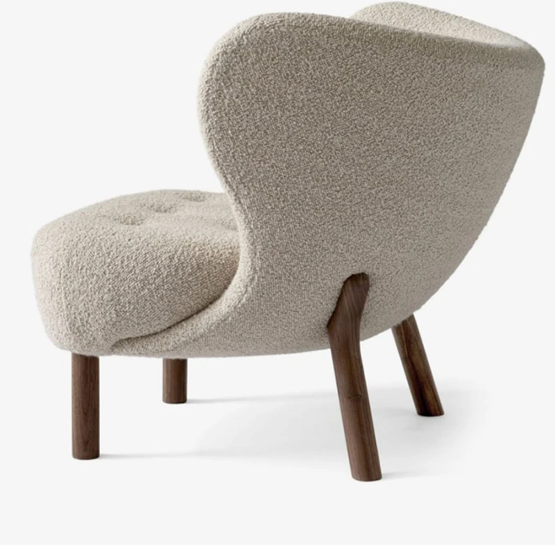 

Danish ins style lamb wool chair modern designer furniture single sofa wabi sand wind chair creative sofa