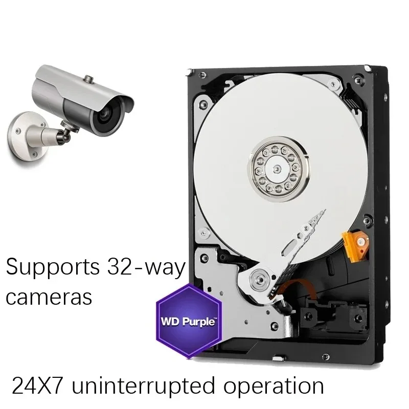 Imagem -02 - W-d Disco Rígido Interno Roxo Hdd de Vigilância Cache 64m Sataiii 60 Gbps 35 1tb 12tb Disco Rígido hd 1tb 2tb 3tb