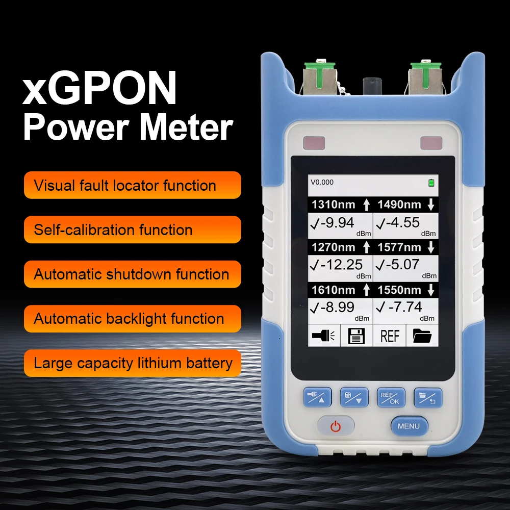 

XG(S)PON Optical Power Meter 10GEPON/XGSPON Fiber Tester Supports Up to 6 Wavelengths PON Power Meter 1270/1310/1490/1550/1577nm