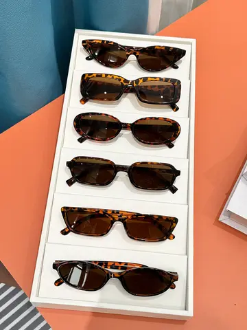 6Pcs Classic Fashion Tortoiseshell Mixed Frame Combination Glasses Durable Pc Material Suitable for Any Face Shape