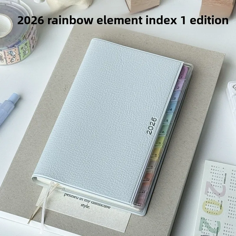 PU Leather Annual Planner Journal Daily Weekly Monthly Schedule Notebook for Students Office Work Notes & Diary Taking