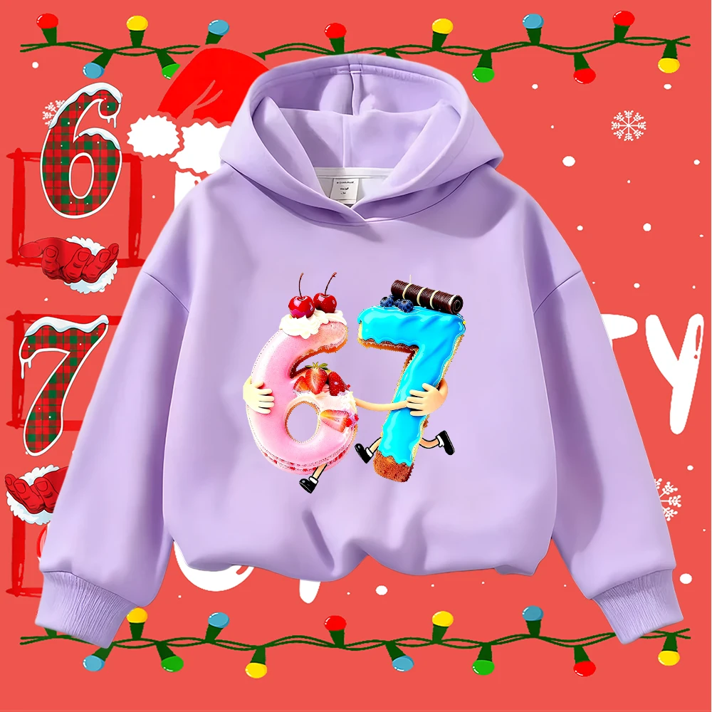 Felpa natalizia per bambini Cute 67 Cake Design Top pullover festivo per bambine e bambini