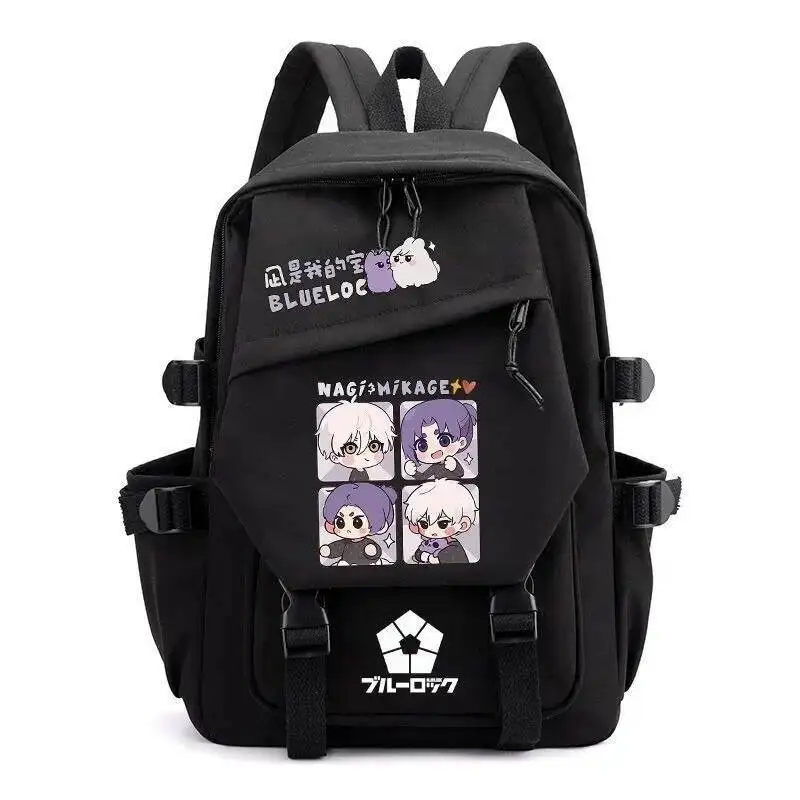 Juego de Anime negro verde rosa blanco azul cerradura estudiantes adolescentes Mochilas escolares Mochilas de gran capacidad para