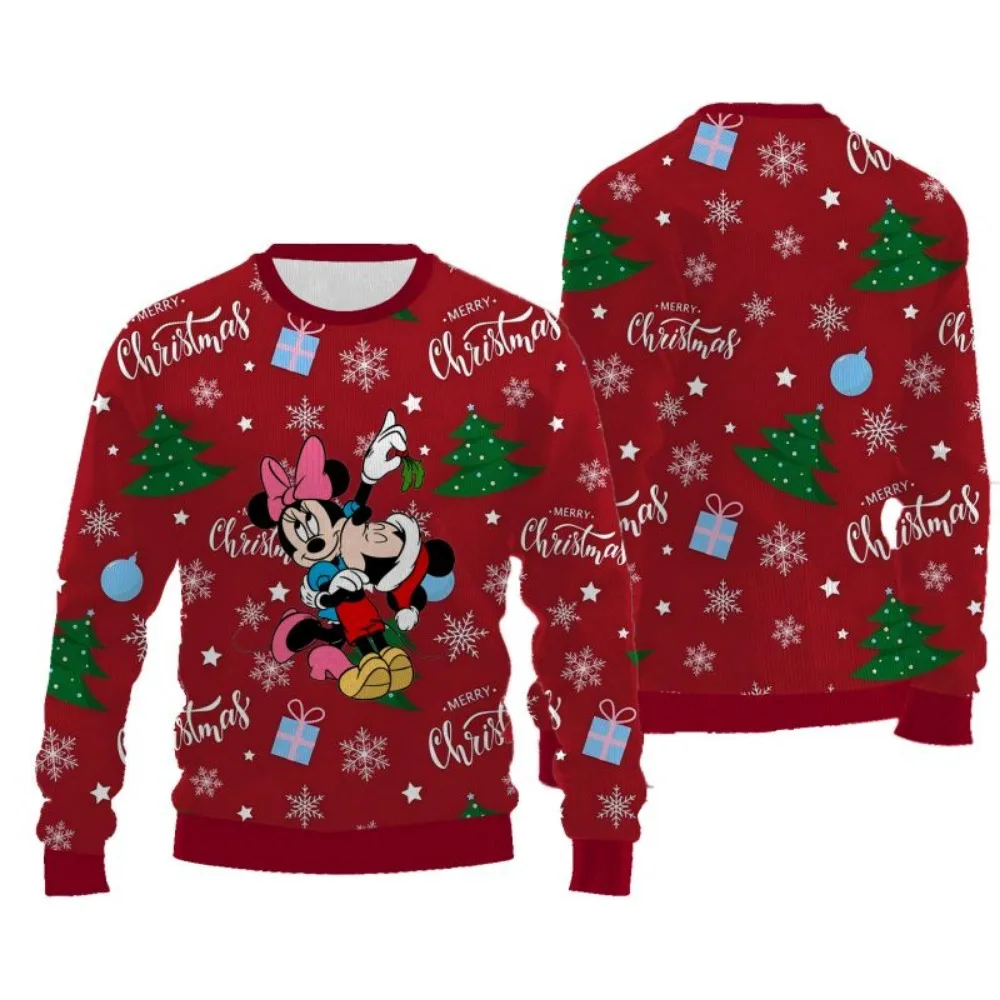 겨울 크리스마스 여성용 라운드넥 스웨터 만화 패션 스타일 어글리 스웨터 귀엽고 편안한 캐주얼 스웨터