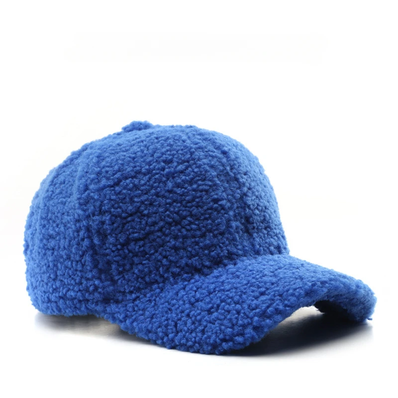 

Winter Hat for Women Baseball Cap Artificial Lamb Wool Hats Keep Warm Cap Plush Baseball Cap Spring Baseball Cap Solid Sunshade