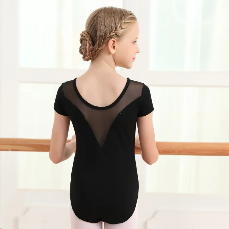 

Ballet Leotards for Girls Gymnastics Leotards Ballet Dancing Bodysuit Girls Kids Cotton Splice Short Sleeves Dance Leotards