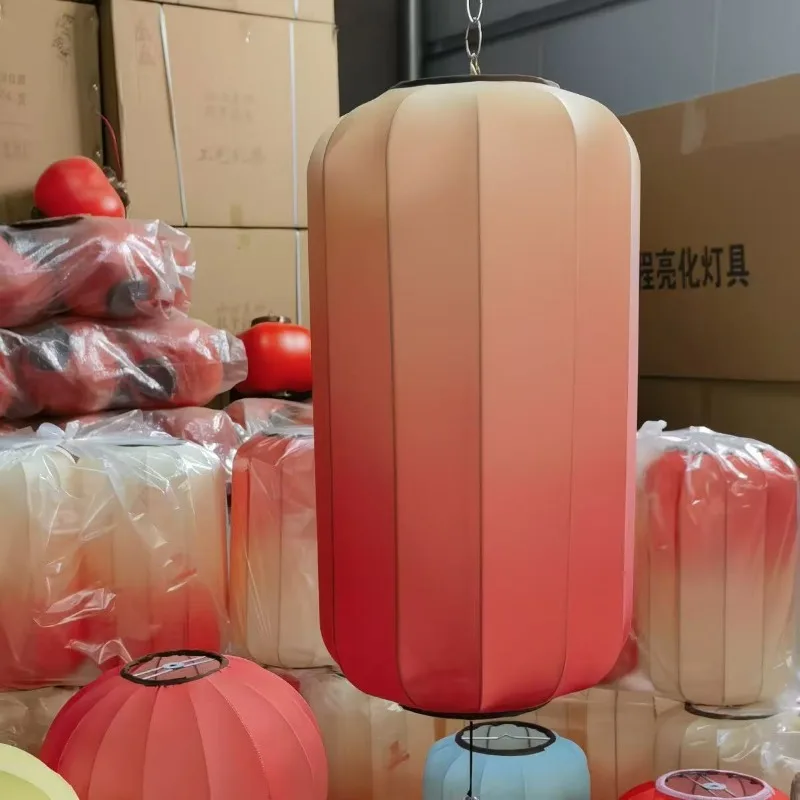 Winter melon gradient fabric lantern outdoor waterproof festive atmosphere Pendant light For Chinese wedding tree lantern