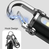 1-5PCS Mini COB Ultra Bright Rechargeable LED Flashlight Keychain Portable Waterproof Camping Pocket Lamp Keyring Hanging Light 5