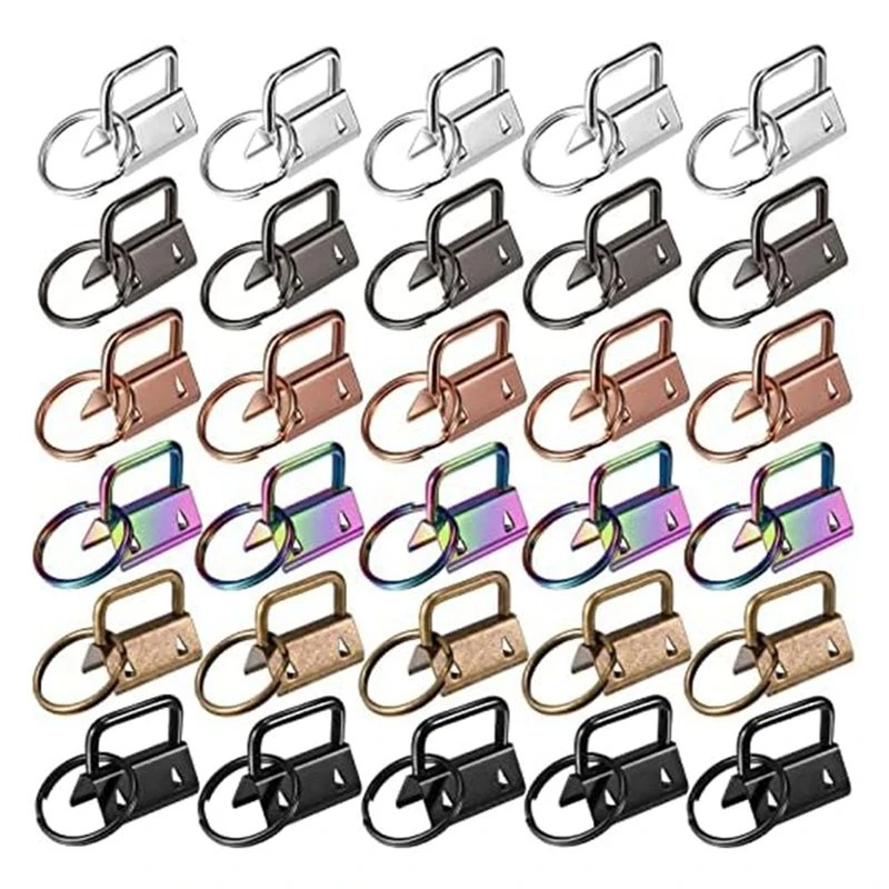 180 Piece Key Fob Hardware 1 Inch 6 Colors Keychain Fob Wristlet Hardware With Key Ring