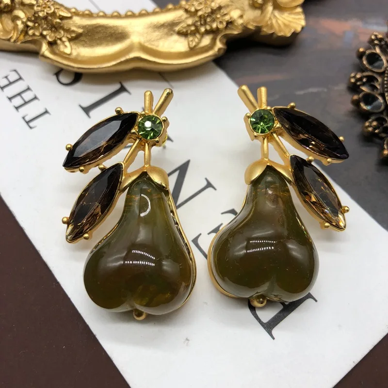 

Pear-shaped Earrings Antique Style Three-dimensional Gradual Change French Pin Earrings Design of Temperament Earring