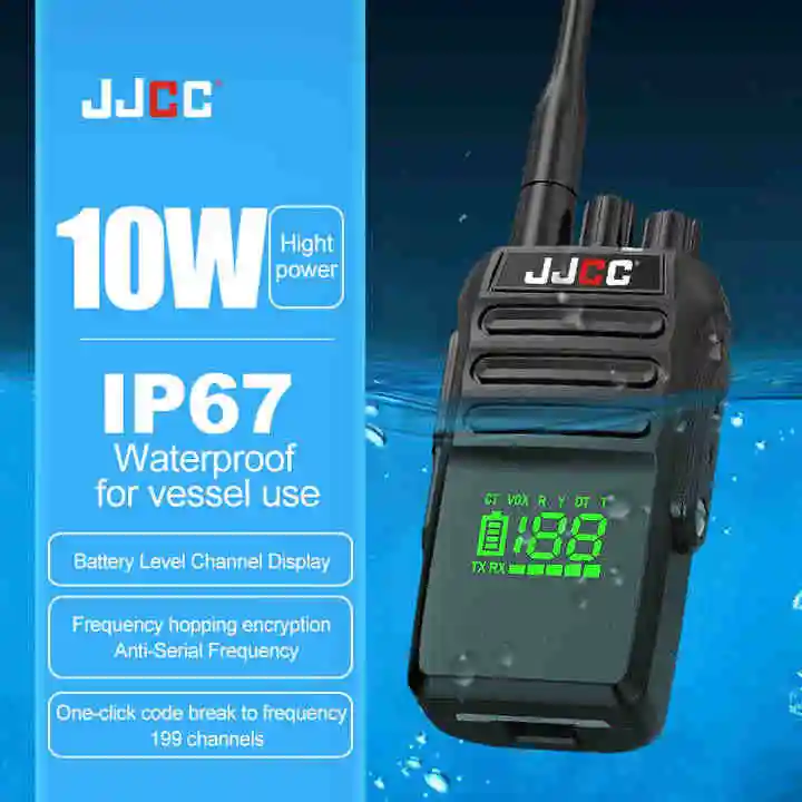 

Беспроводная настройка DMR JJCC Водонепроницаемая портативная 10-ватная двусторонняя радиостанция на большие расстояния JC-8930 Walkie Talkies