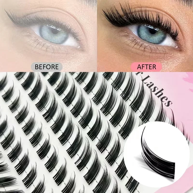 Faux Nerz Wimpern 168 stücke Cluster Wimpern 0,07mm D Curling 9-16mm Mix Natürliche Wimpern Verlängerung Make-Up werkzeuge – Detail 12