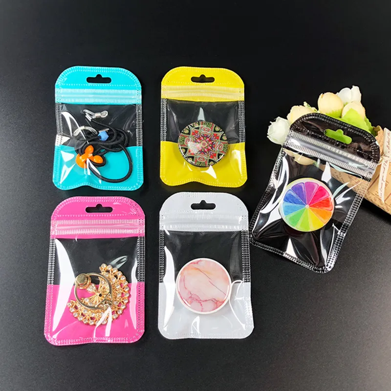 Resealable Zip Lock Gift Bags Small Foil Pouch Jewelry Coin Packaging, Mini Holographic Flat Hang Bag for Small Business,50pcs