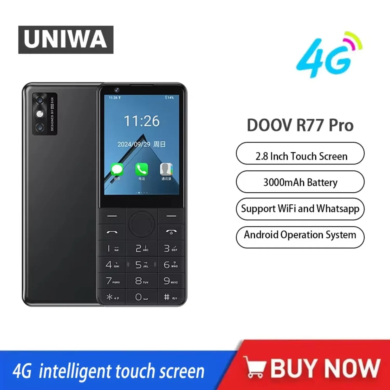 DOOV R77 Pro 4G Ультратонкий смарт-сенсорный