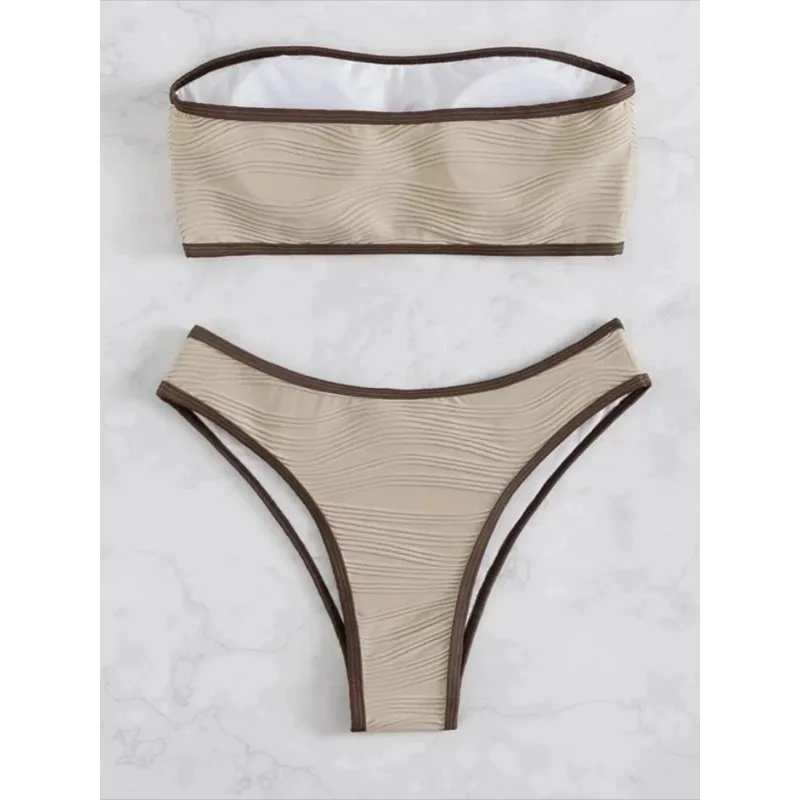 Abonnés ast Binding BanRibBikinis pour femmes, maillot de bain string sexy, maillots de bain push-up, vêtements de plage d'été, 2024