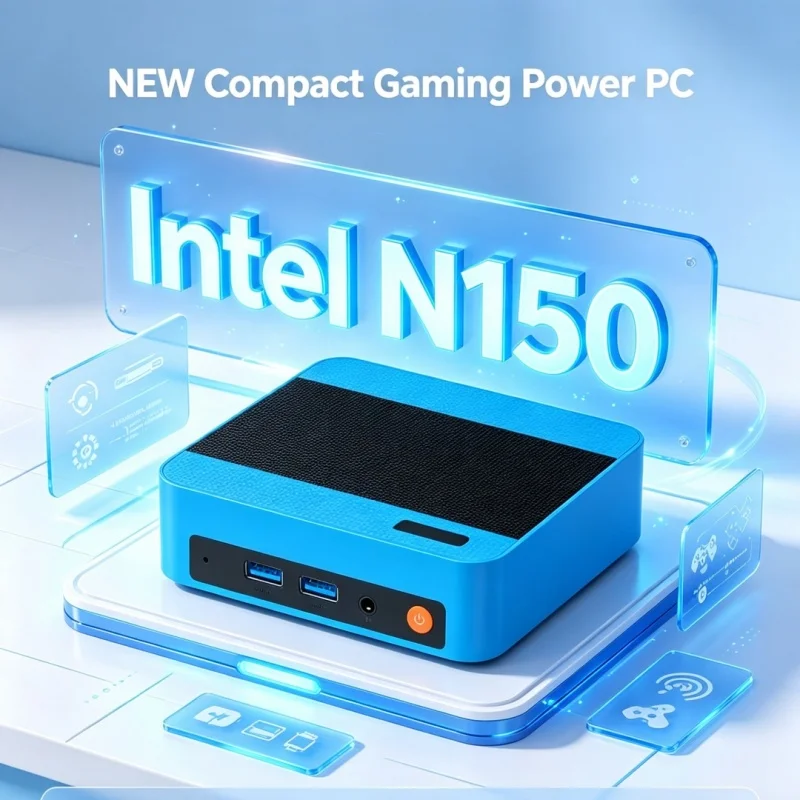 2026 Potent Core N150 MINI PC Windows 11 Smooth Touch Pocket Sized Workstation RAM 1TB SSD WIFI 6 BT5.2 4K HD Mini Gaming Office