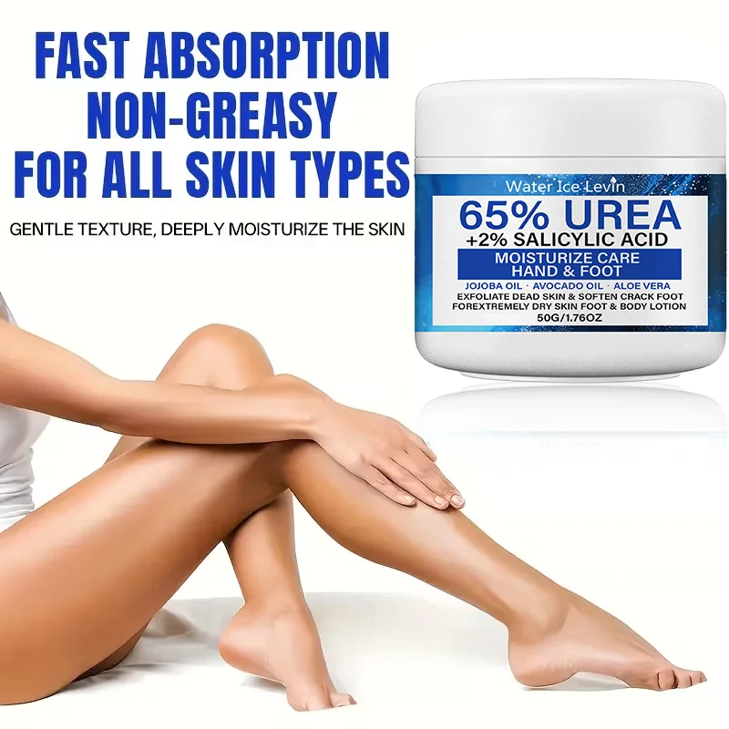 65% Urea Foot Cream with Salicylic Acid, Exfoliating Moisturizing Hand & Foot Lotion for Extremely Dry Skin, Softens Rough Skin,