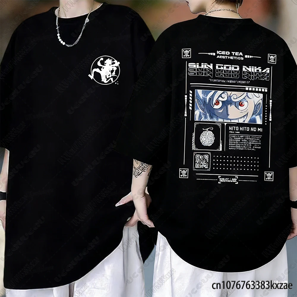 Sommer Anime Monkey D. Luffy Print T-Shirts für Männer und Frauen One Piece Fashion Couple Casual Harajuku Baumwoll-T-Shirts Herrenbekleidung