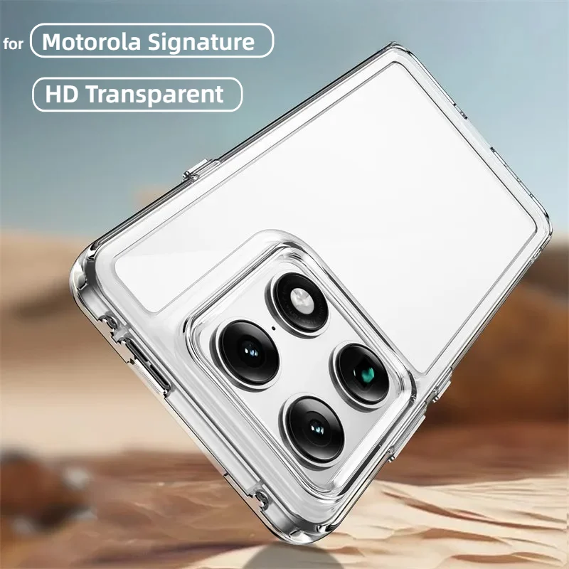 Coque de téléphone transparente HD tendance pour Motorola Signature Edge 70 Ultra 60 Fusion 50Neo Pro G77 G67 G57 Power G86 G66J/Y, coque anti-chute