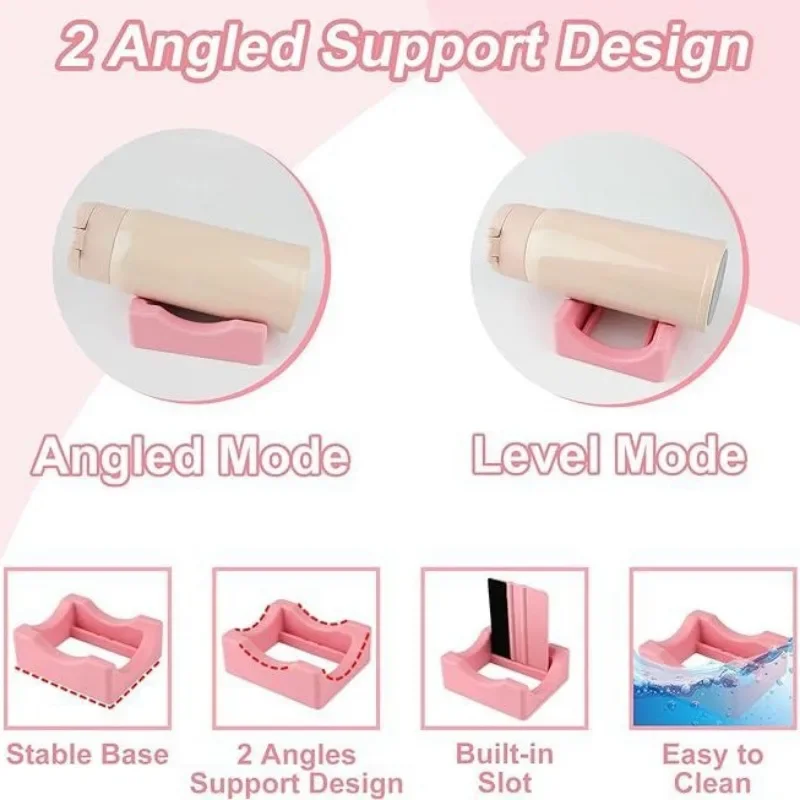 Tumbler Holder For Crafts Decals Tumbler Stand Curvature Supports Cup Holder With Builts-In Slot Mug Glass Silicone Cup Cradle