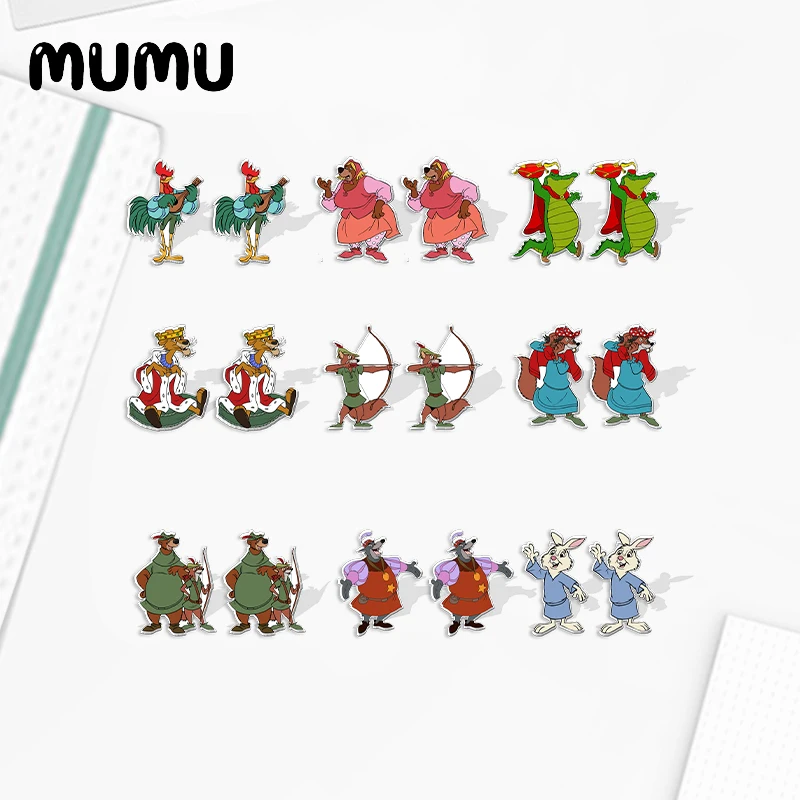 Pendientes de tuerca de Robin Hood, joyería epoxi mariana de sirvienta, resina acrílica, regalos hechos a mano, novedad de 2024