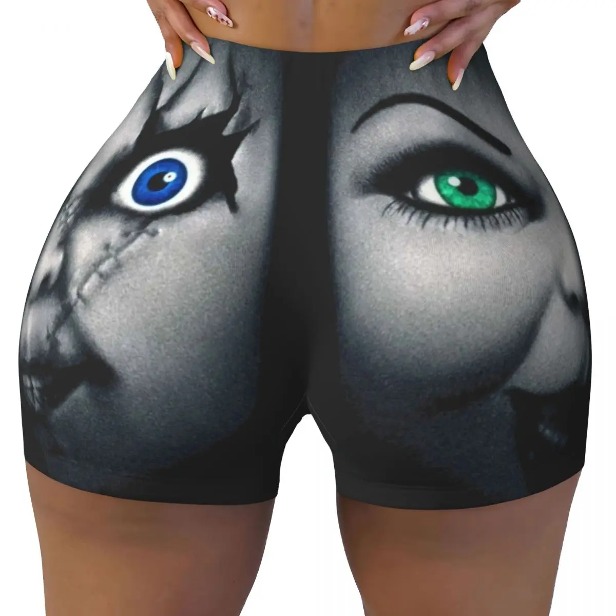 

Custom Best Halloween Gift Chucky Workout Volleyball Biker Shorts Women's Childs Play Horror Movie Gym Yoga Shorts