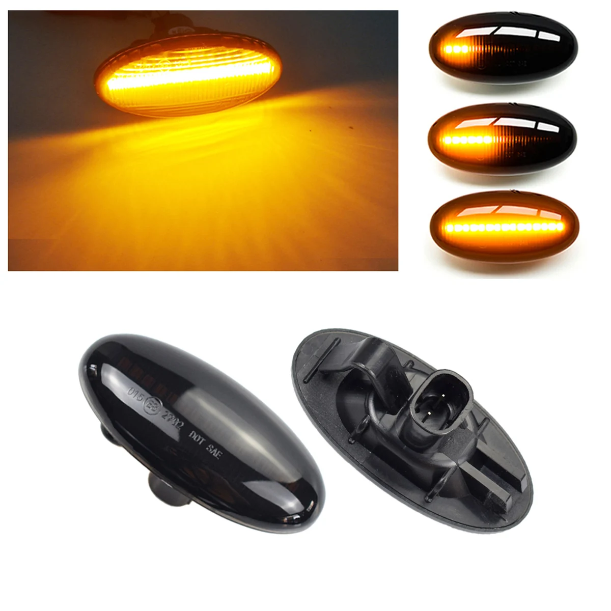 2PCS For Mazda 3 (BK) 2003-2009 (BL) 2010-2013 LED Dynamic Side Marker Lamp Turn Signal Light Sequential Blinker Car Styling