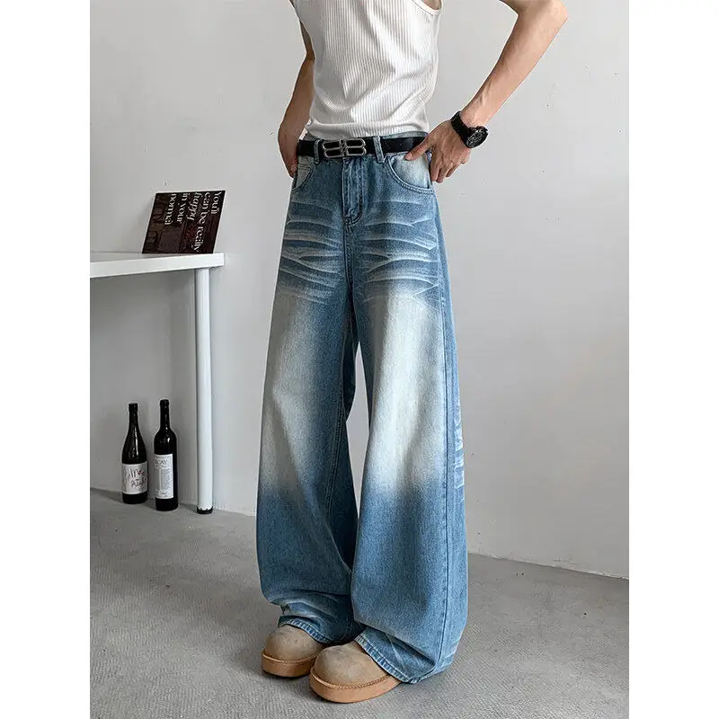 

Мужские джинсы Waed American High Street, весна-лето, модные, брендовые, прямые, свободные, повседневные, широкие, в пол