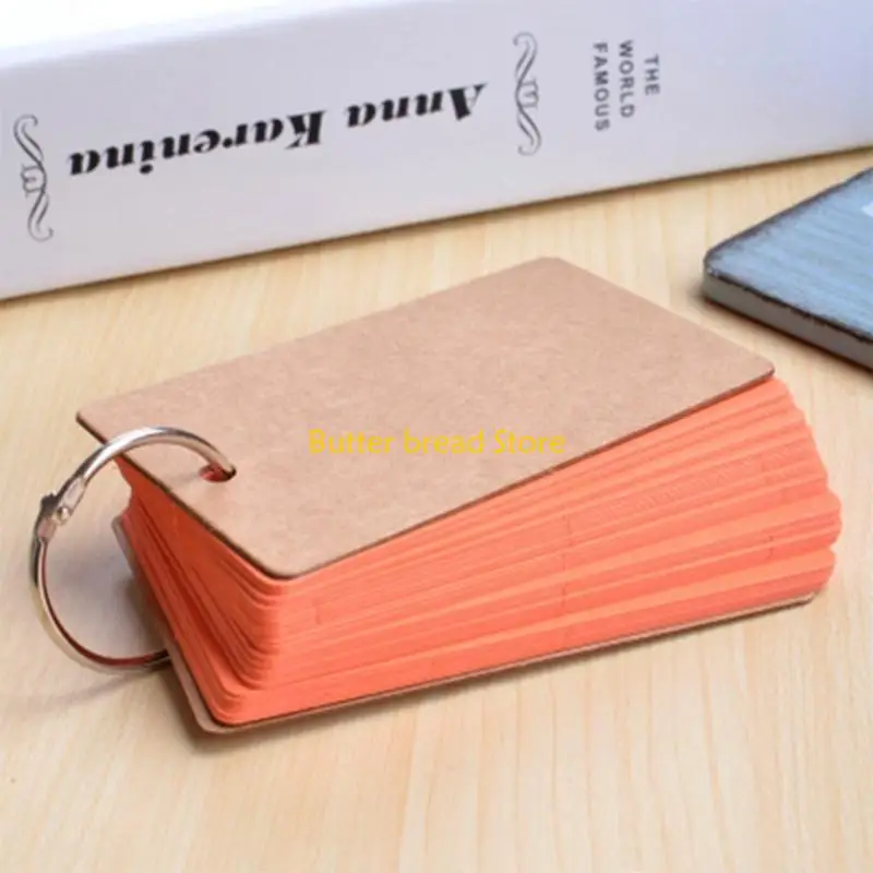 W89C Mini Binder hierro Flippping Tarjetas Flash Tarjetas índice para estudiantes adultos 50 Hojas