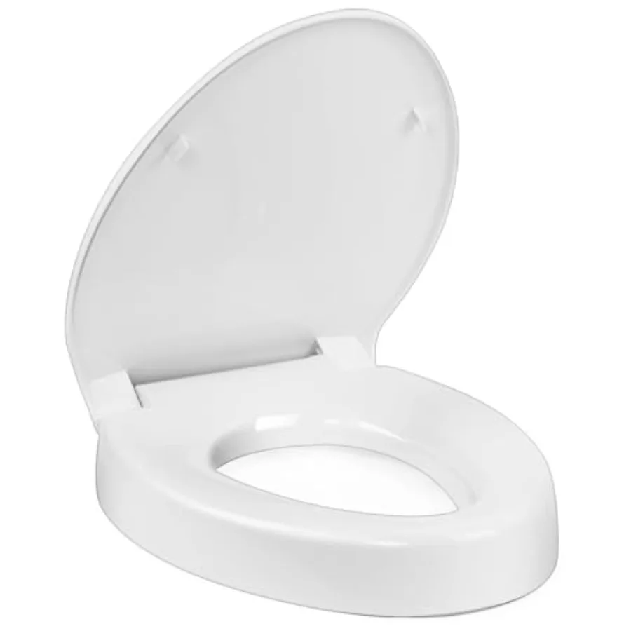 

Raised Toilet Seat for ELONGATED Toilets ONLY Fits 18 19" Bowl Length Not Round 3-Inch Elevated Slow-Close Lid Non-Slip and Sta
