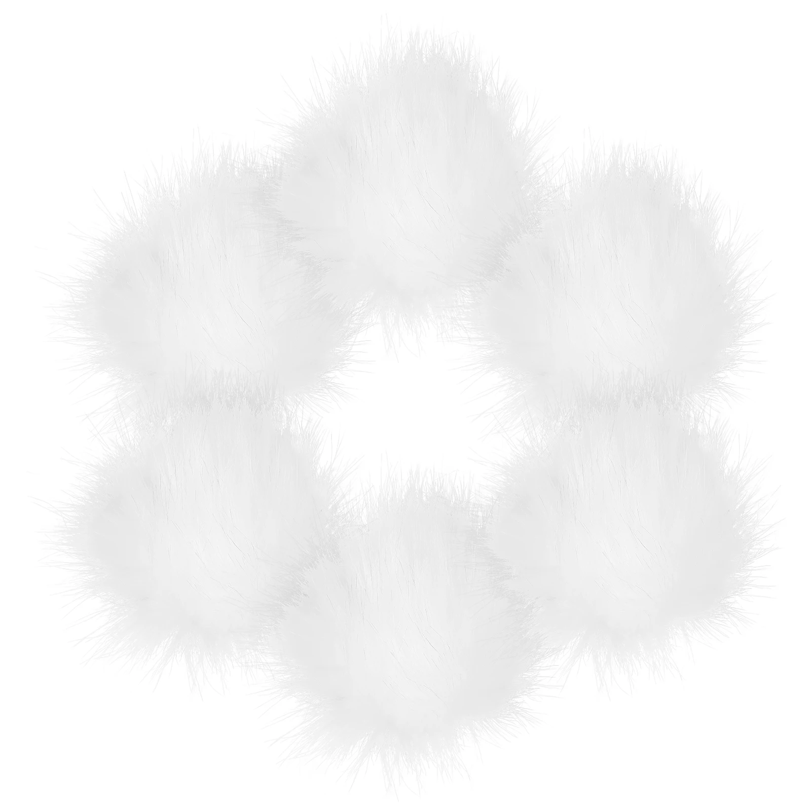 

6 Pcs Artificial Faux Pom Poms 10CM White Black Tips Elastic Band Hats Clothes Shoes Bags DIY Crafts Accessories Lightweight