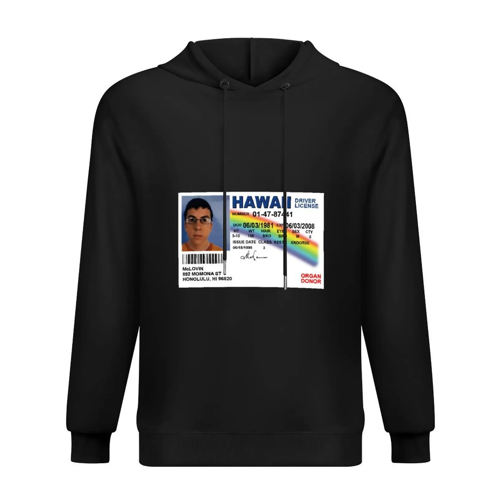 

McLovin fake id Superbad Hoodie korean clothes men's winter sweater autumn new products men's sweat-shirt pullover hoodies