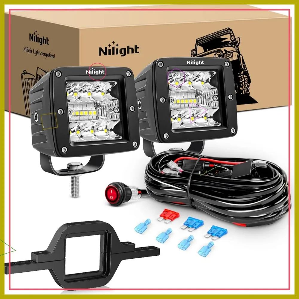 

2 шт. 3-дюймовые светодиодные стручки с 2-дюймовыми монтажными кронштейнами для фаркопа, комплект жгутов проводов резервного фонарей заднего хода для внедорожника, грузовика, прицепа