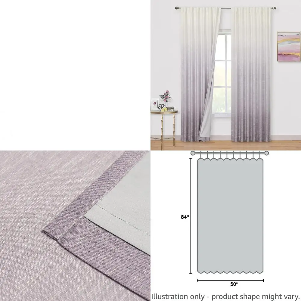 

Двухцветные фиолетовые плотные шторы с эффектом омбре, 50x84, для спальни и гостиной, градиентные лавандовые шторы с карманом для стержня и задними выступами