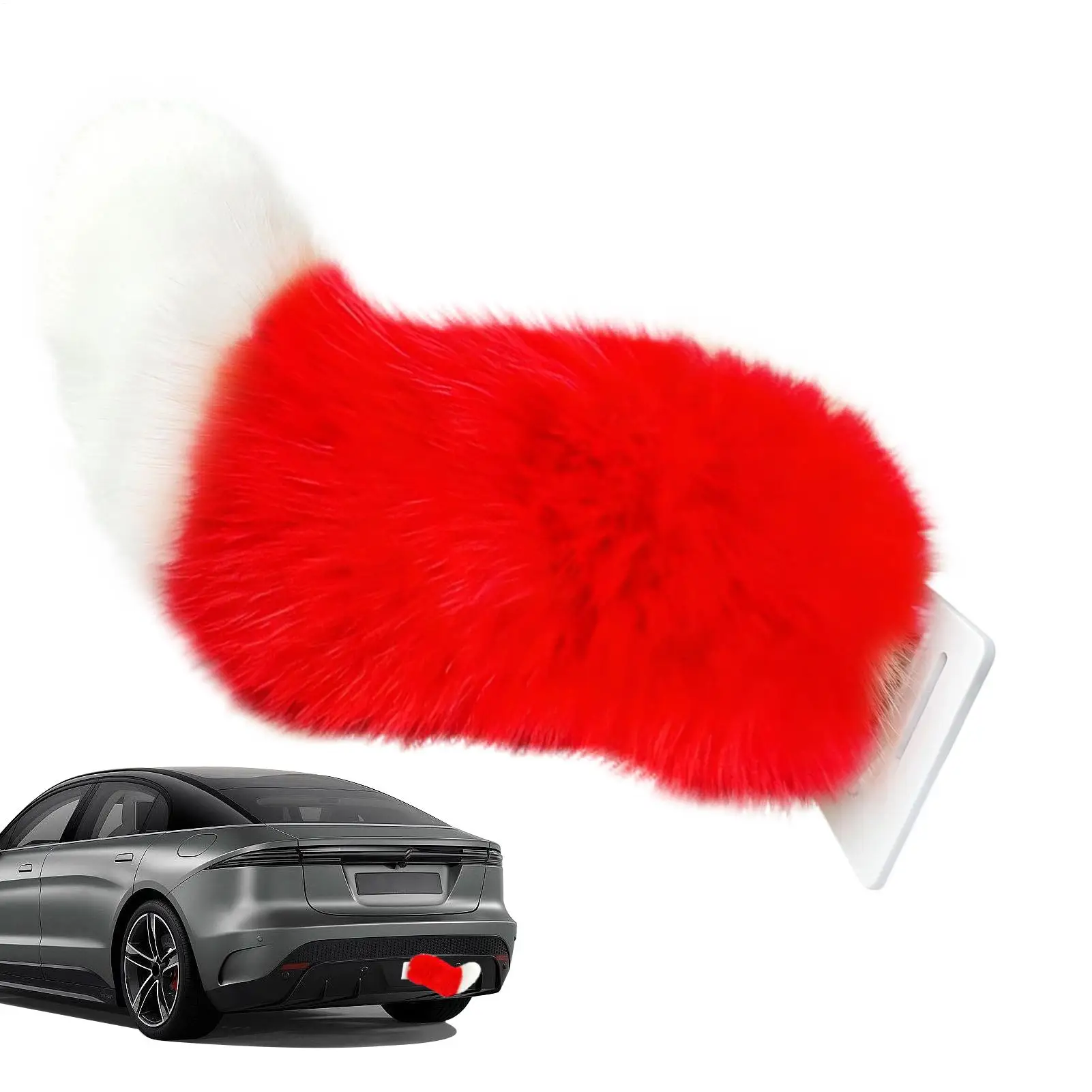 Furry Tail For Car Rechargeable Adhesive Plush Trunk Decoration Moving Tail With Remote Control For Vehicle SUV Truck Motorcycle