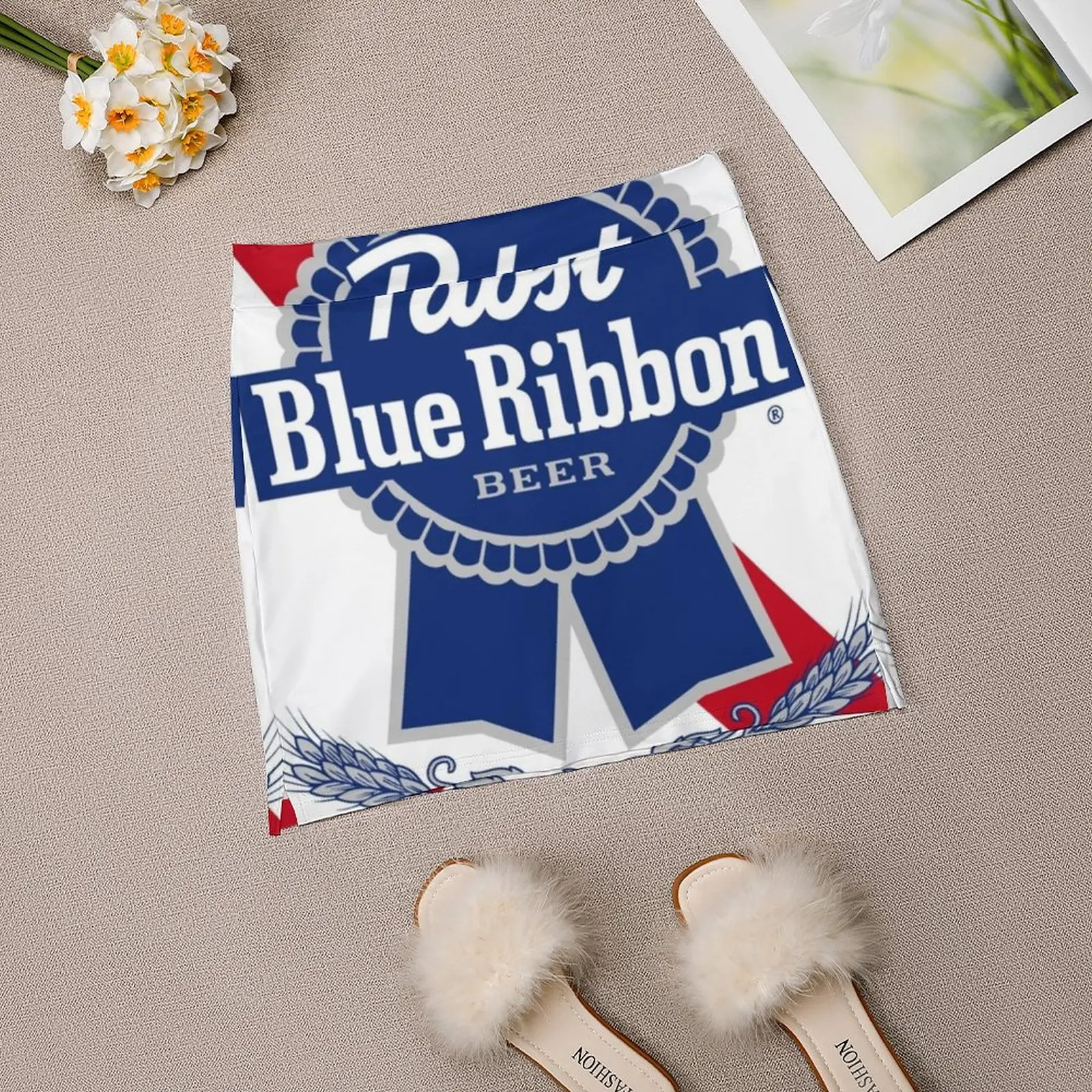 Pabst azul fita saia feminina esporte skort saia com bolso moda estilo coreano saia 4xl saias pabs cerveja pabst azul fita