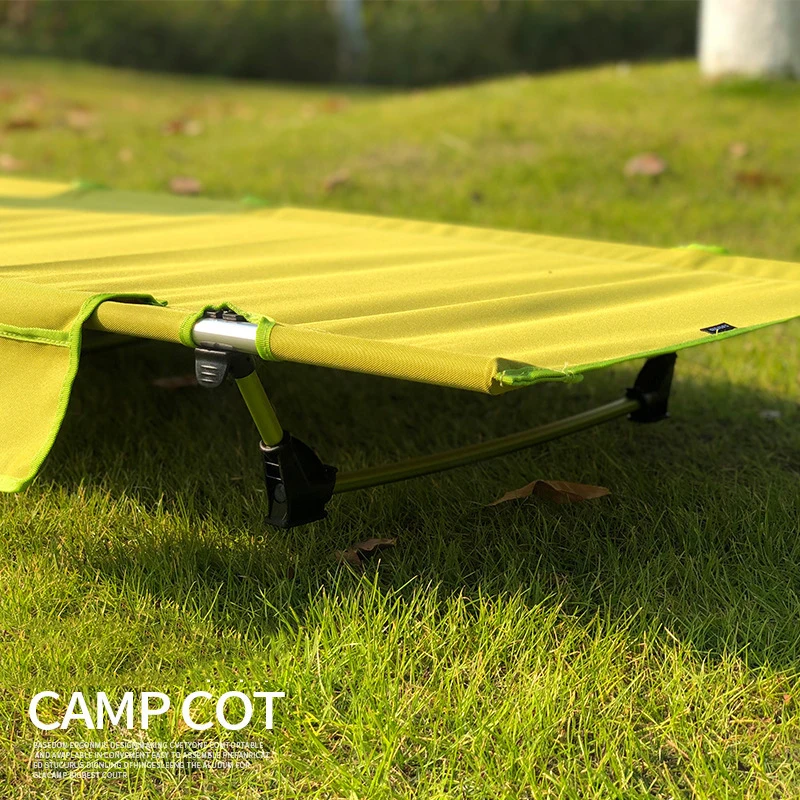 Outdoor Camping Lightweight Folding Bed, Portable Simple Aluminum Alloy Bed, Camp Leisure Bed