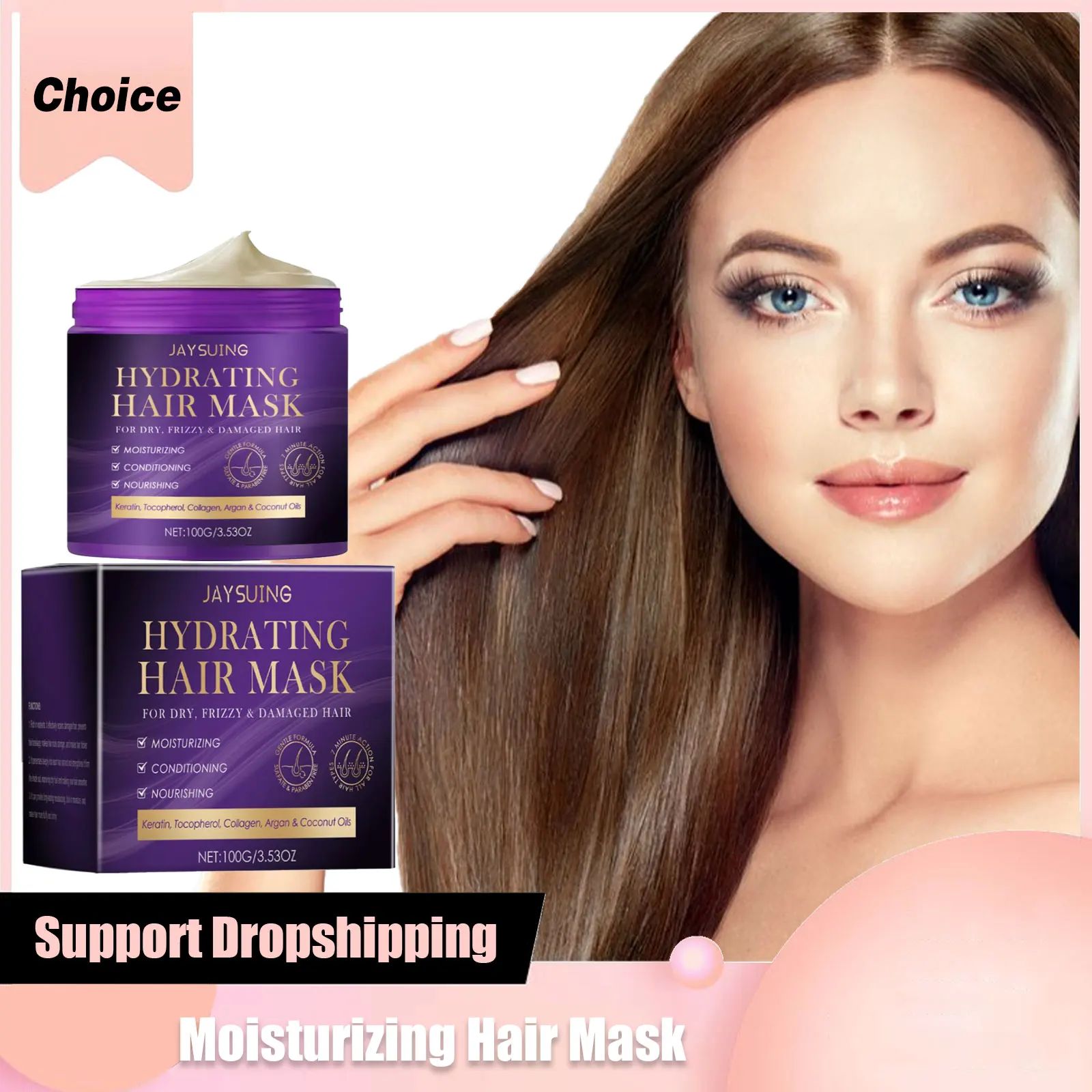 

Keratin Hair Mask Deep Conditioner Repairing Damaged Frizzy Coconut Oil Smoothing Nourish Moisturizing Soft Collagen Hairs Mask