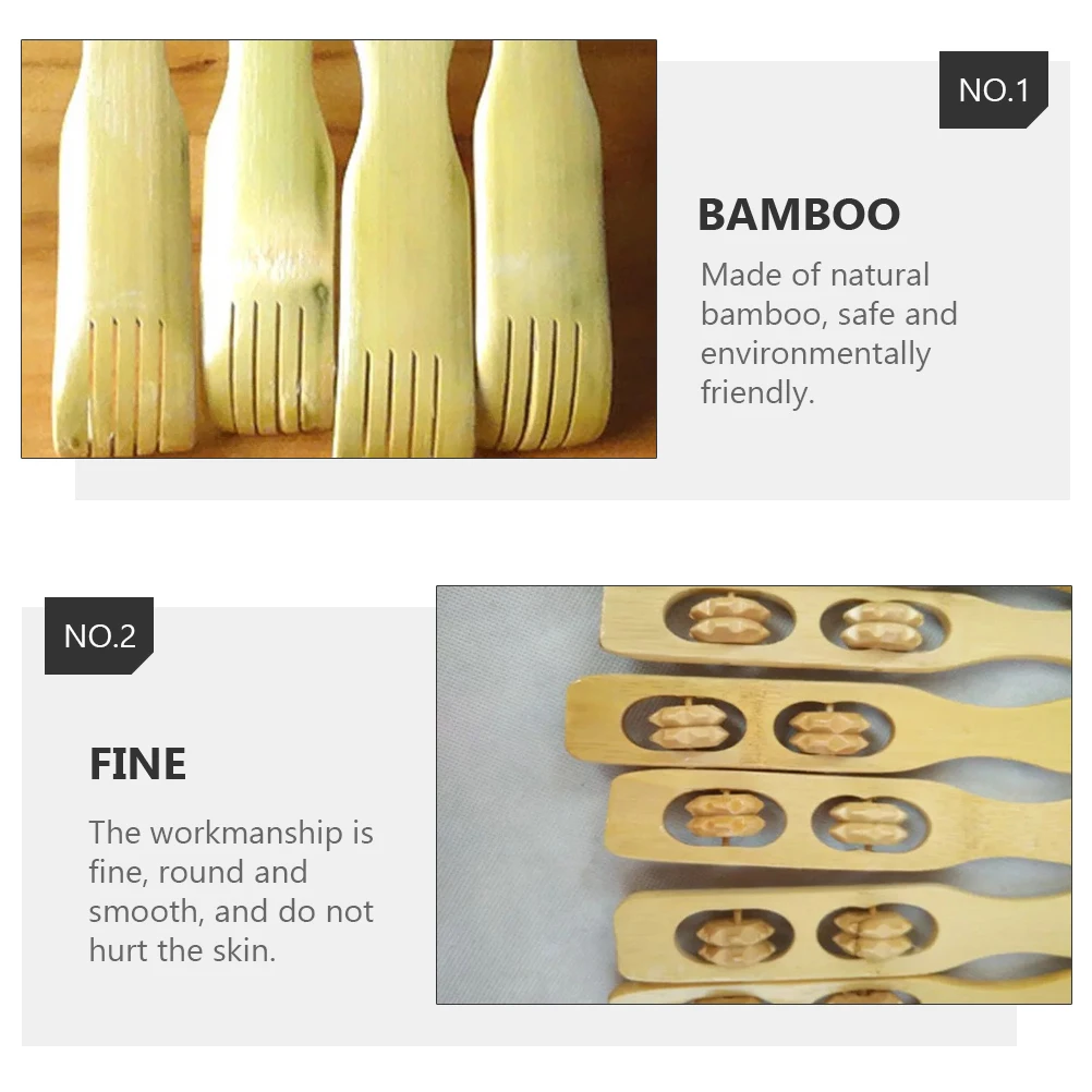 5개입 대나무 등긁개 목재 바디 마사지기 가려움 완화 휴대용 확장형 셀프 마사지 도구 텔레스코핑 클로